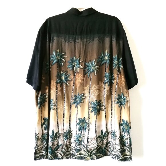 Batik Bay Mens Brown Black Short Sleeve Rayon Hawaiian Button Up Shirt Size XL - Picture 4 of 6